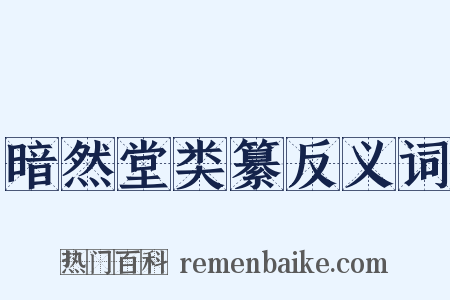 暗然堂类纂反义词是什么意思的图片